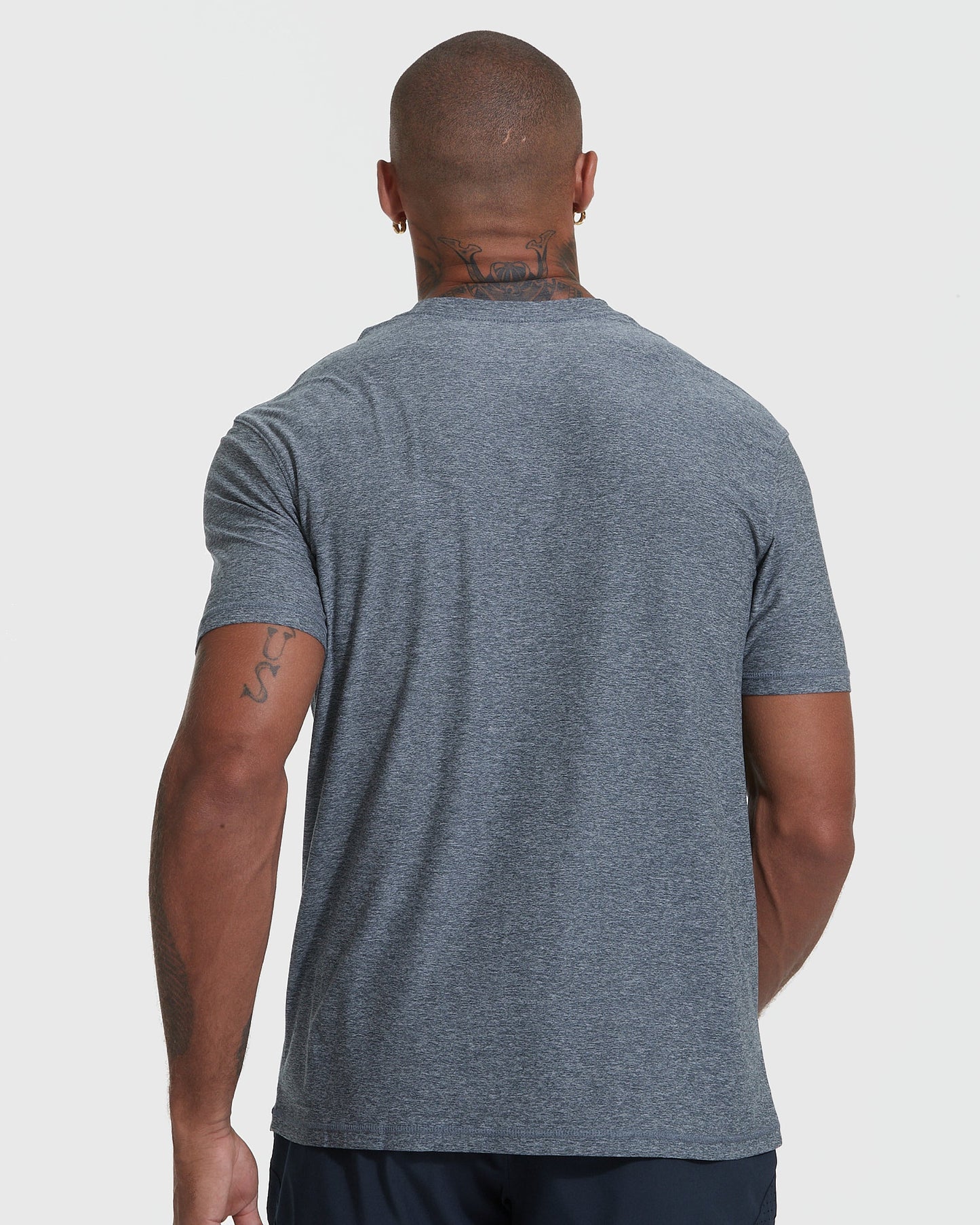 Heather Navy Active Crew Neck Tee