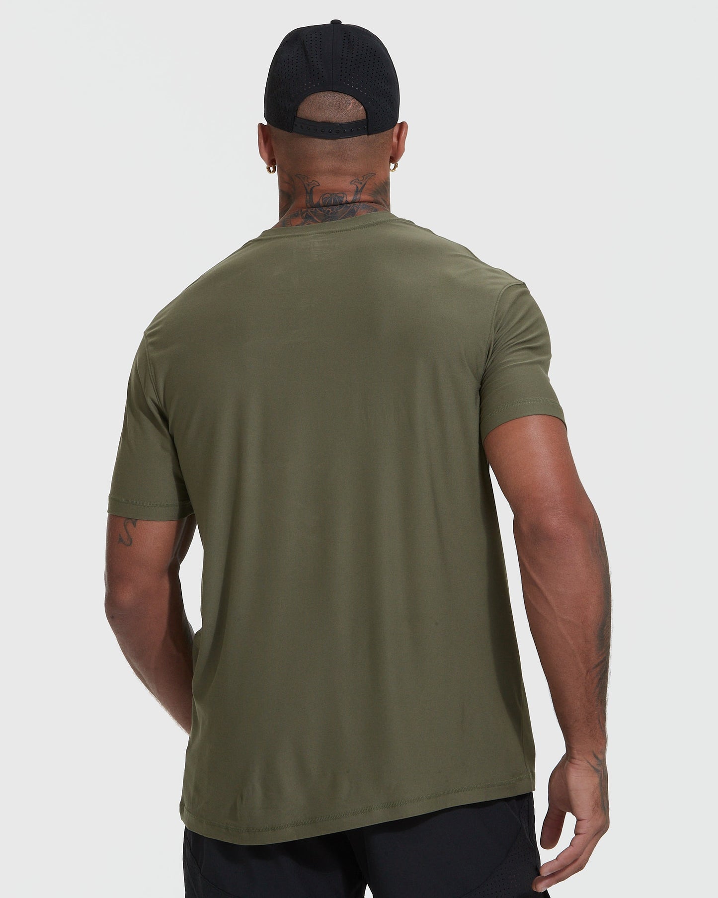 Military Green Active Crew Neck Tee