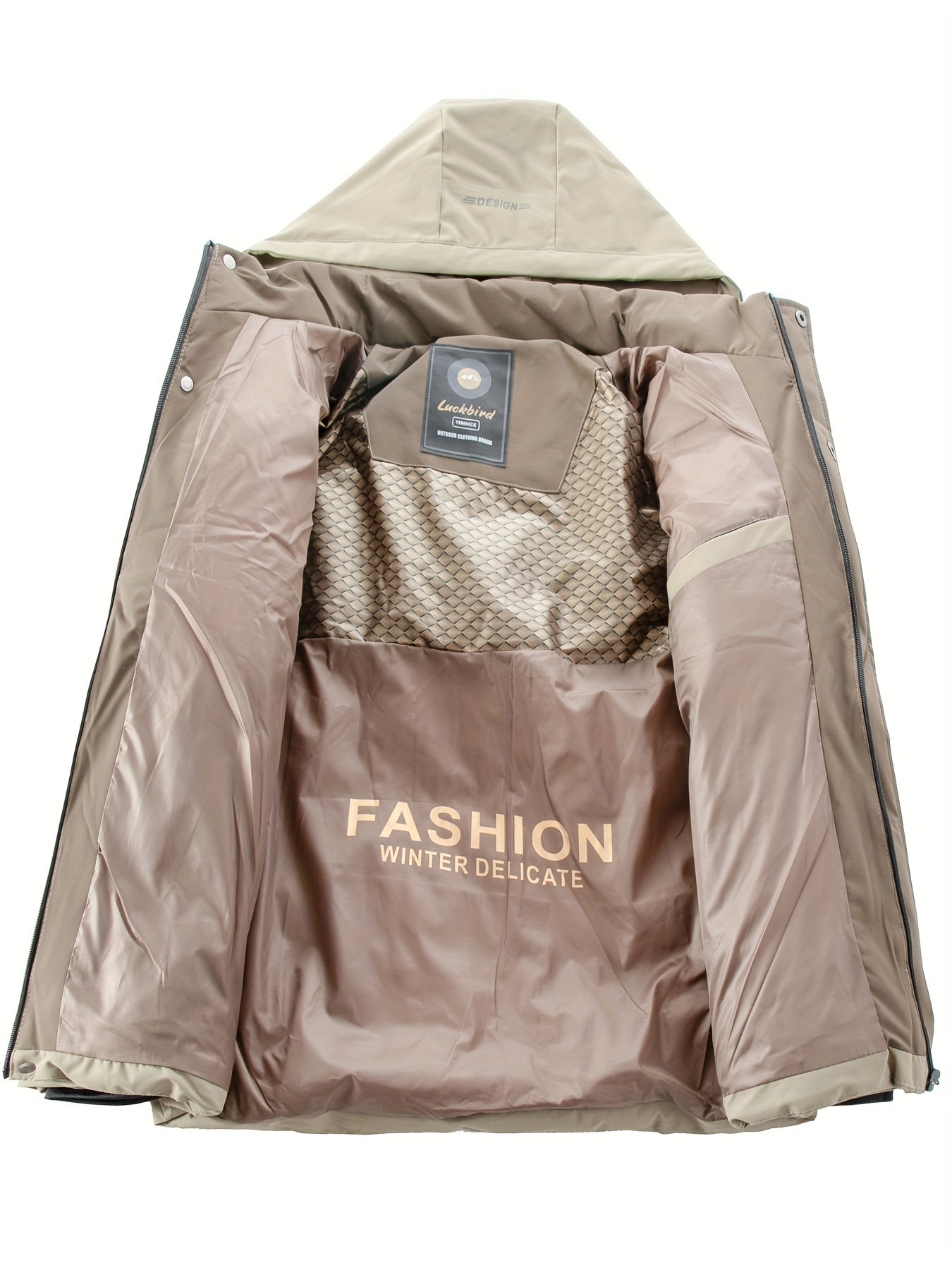 Winter Men’s Hooded Jacket – Thickened Warm Windbreaker with Modern Two-Tone Design