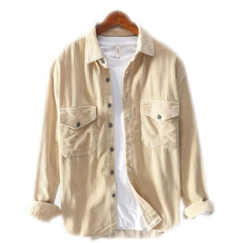 Stylish Solid Corduroy Pockets Shirt: Comfort and Trend in One - Solorfit