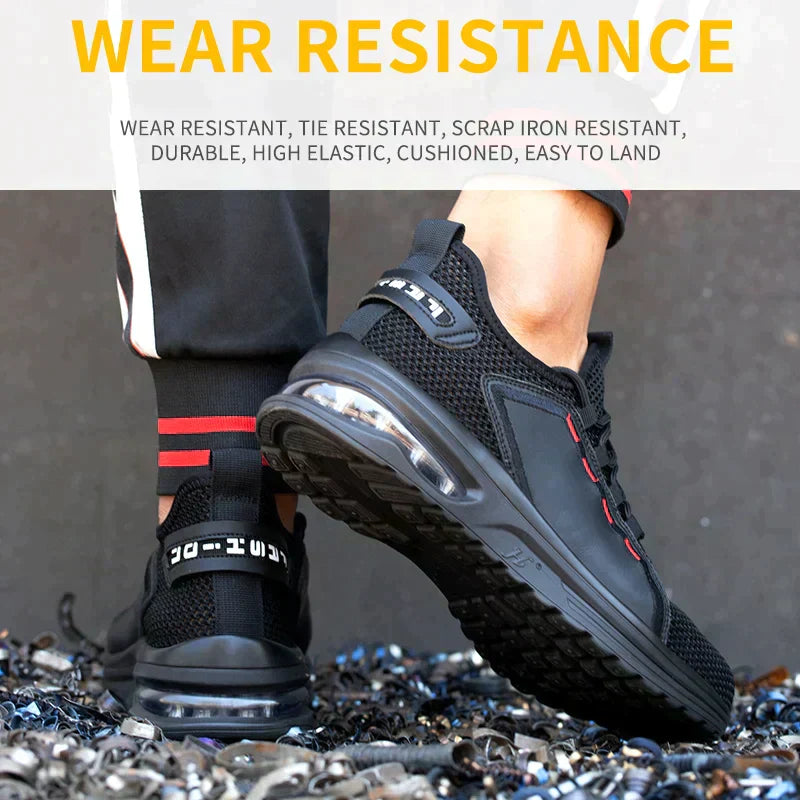 Ultra-Light Breathable Steel Toe Work Shoes – Non-Slip Safety & All-Day Comfort