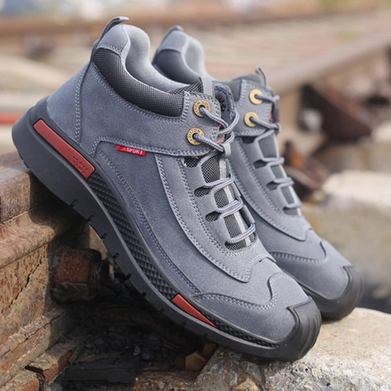 SafetyStride Safety Shoes – Men’s Lightweight Steel Toe Work Shoes with Non-Slip Sole