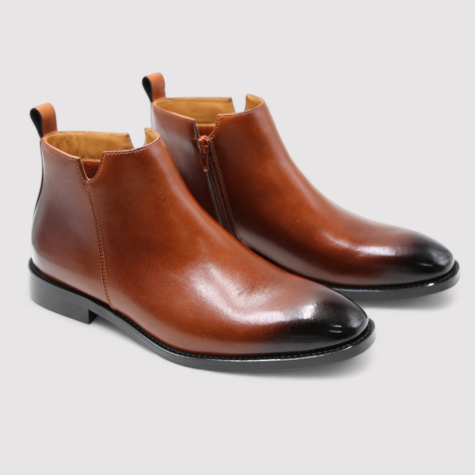 The Alaric Leather Chelsea Boots – Men’s Zip Ankle Boots with Classic Elegant Design