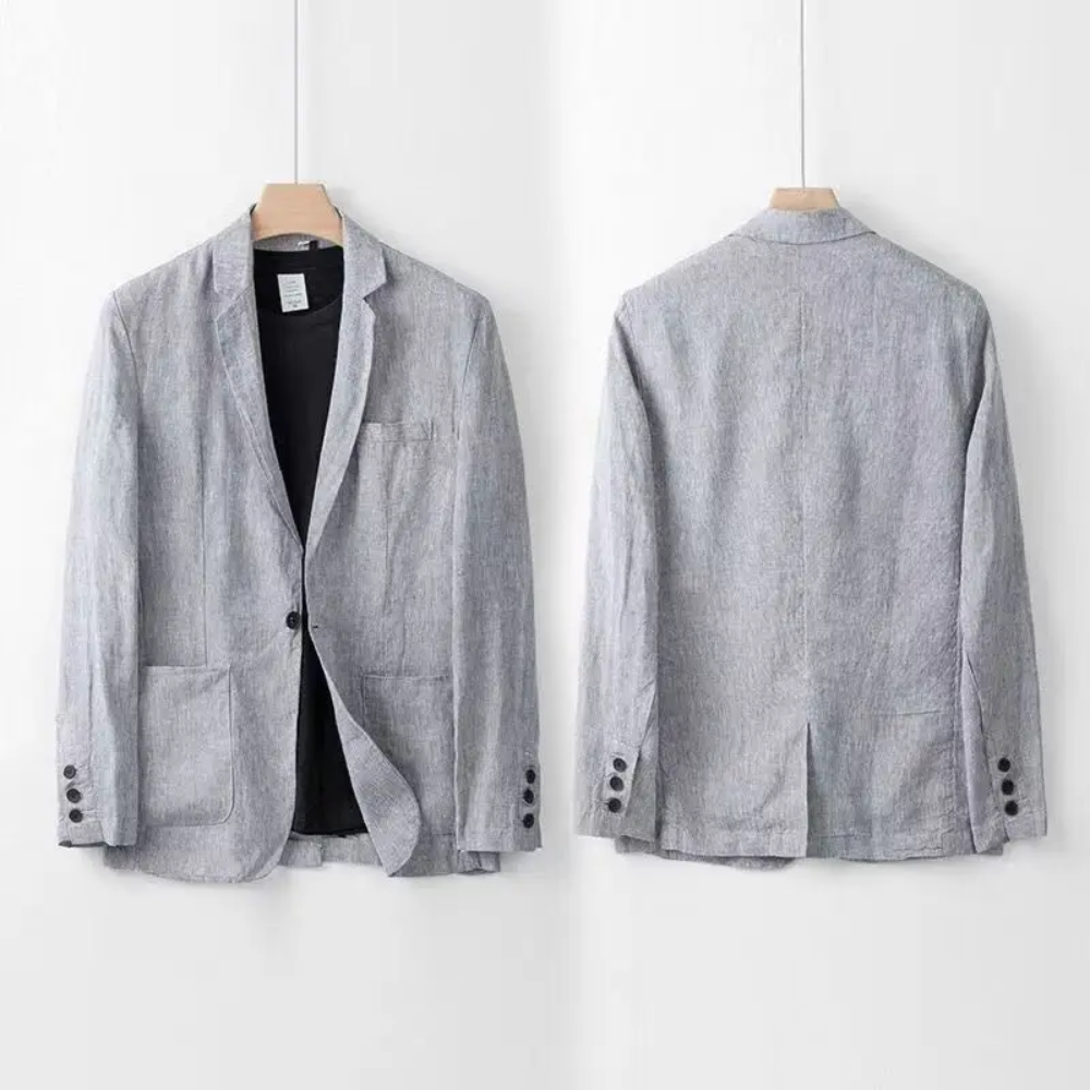 Men’s Elegant Linen Suit – Two-Piece Blazer and Trousers Set - Solorfit