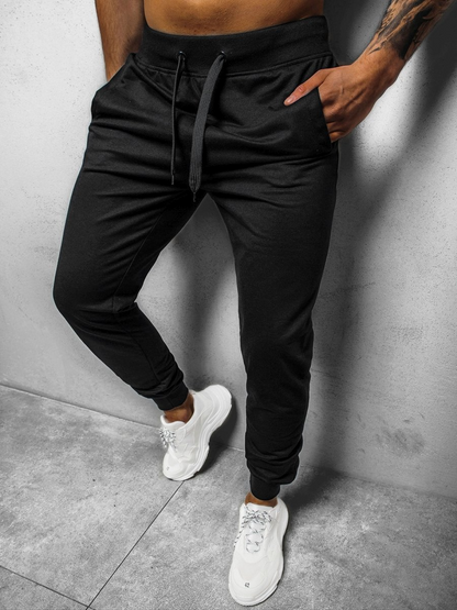 Men's sports pants with drawstring closure