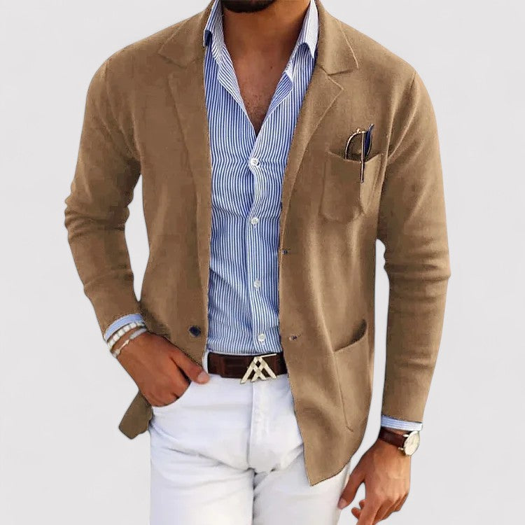 Solorfit | Stylish men's blazer with casual button pockets and lapel collar