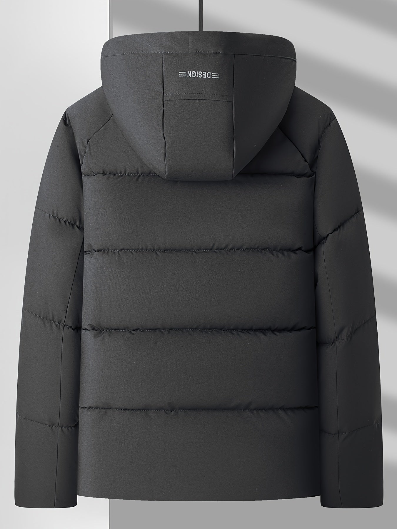 Winter Men’s Hooded Jacket – Thickened Warm Windbreaker with Modern Two-Tone Design