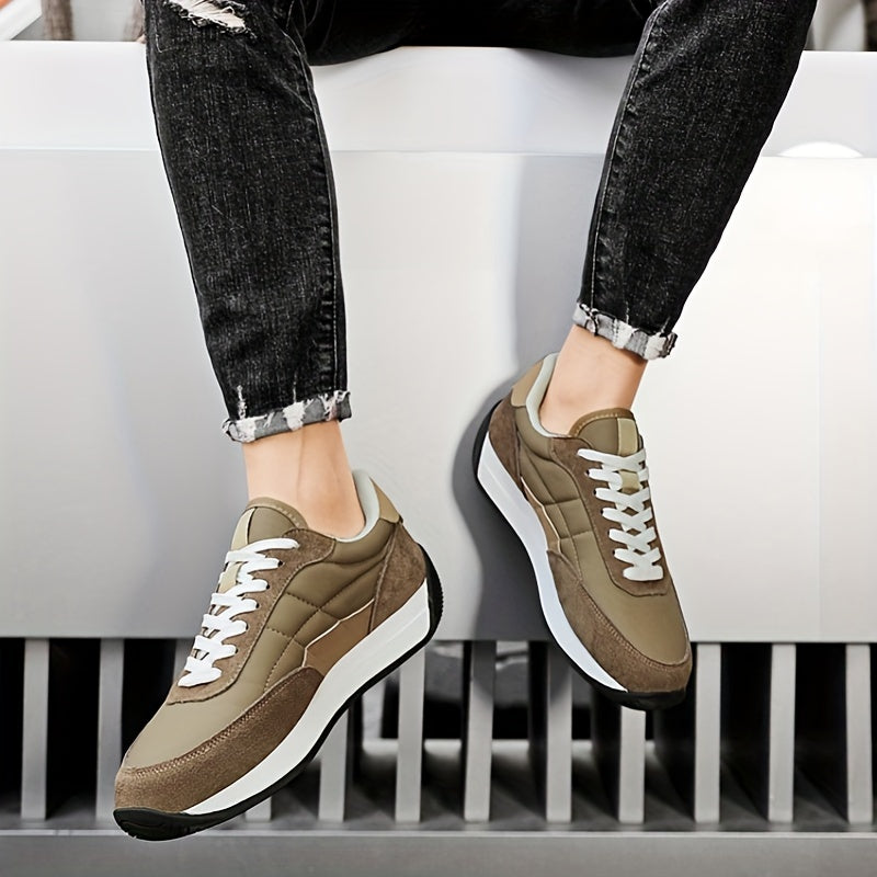 Trendy Running Sneakers – Thick-Soled, Non-Slip & Height-Boosting Design