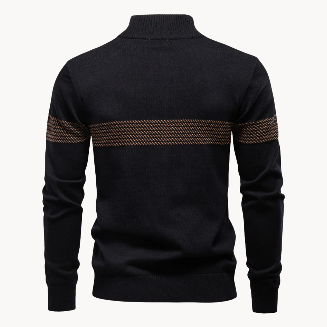 Durham Heritage Stripe Men Half Zip Sweater