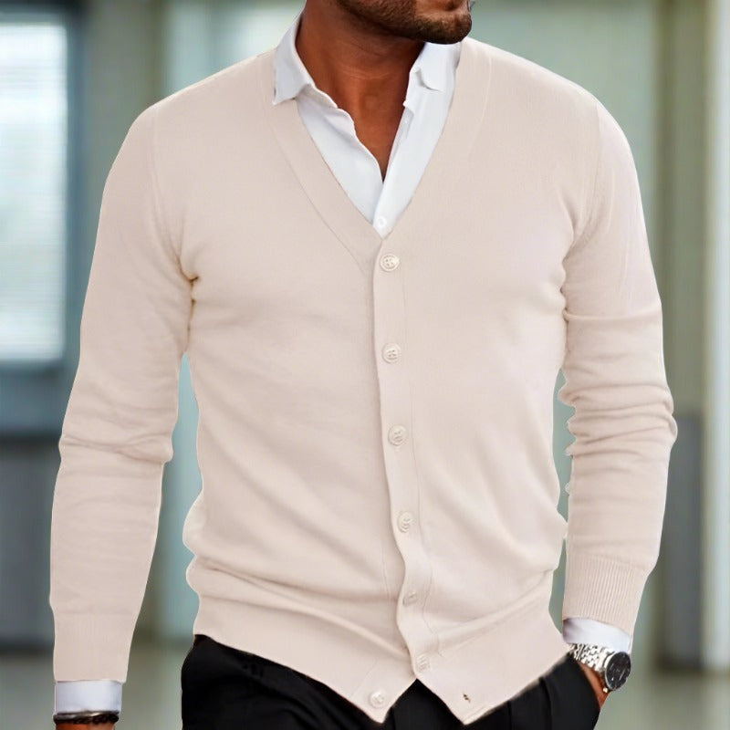 Men’s Cotton Cardigan with Front Button Closure
