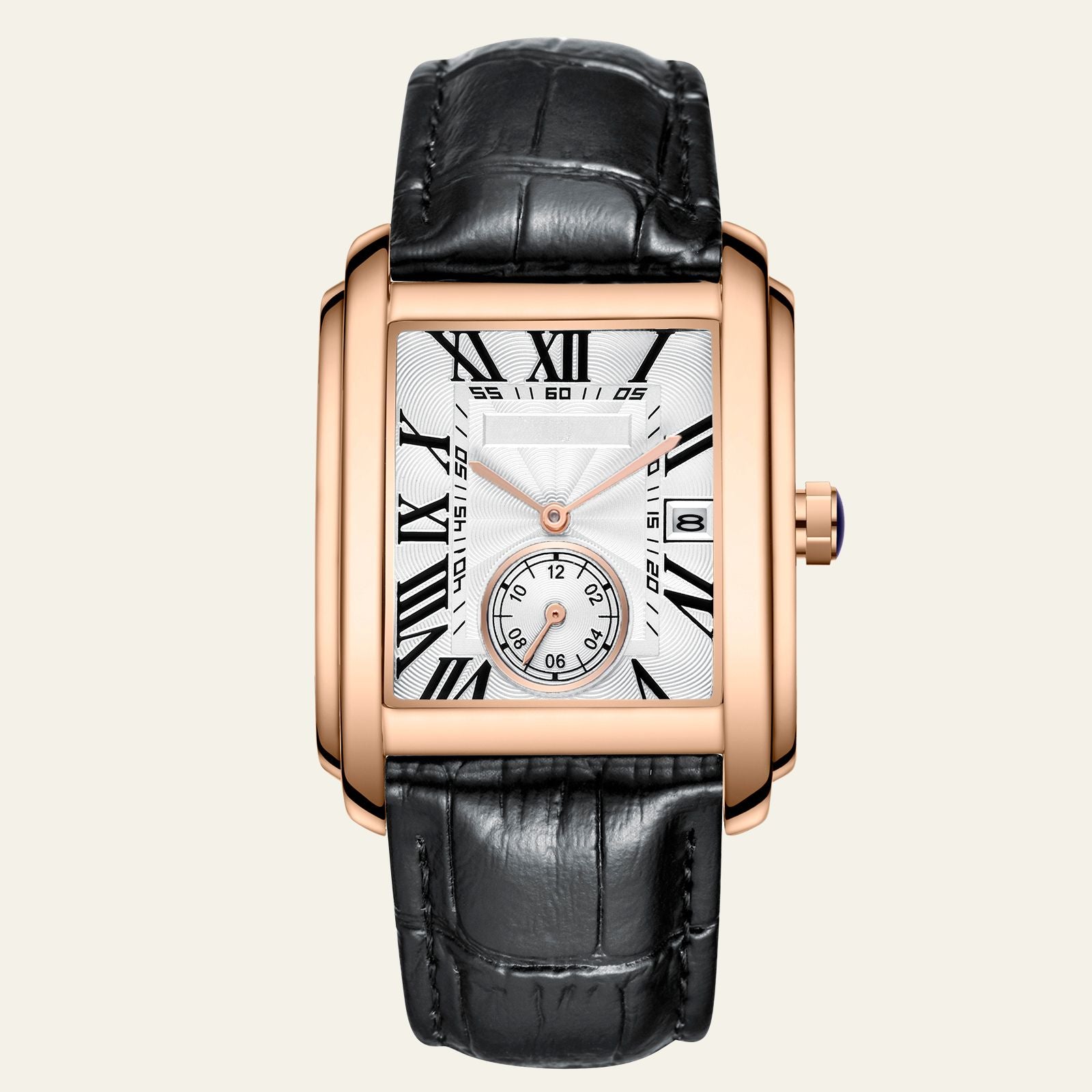 The Verona Deco Vintage Leather Strap Watch
