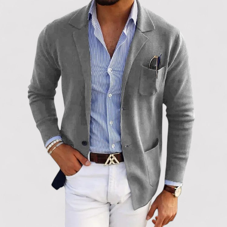 Solorfit | Stylish men's blazer with casual button pockets and lapel collar