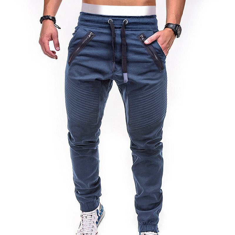 Men's Casual Lace-up Elastic Waist Loose Sweat Pants 27096396M