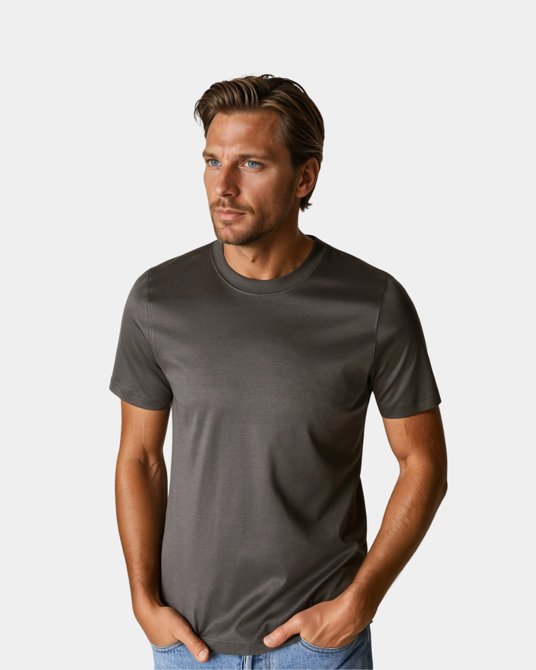 Signature Mercerised Supima T-Shirt – Dark Grey - Solorfit