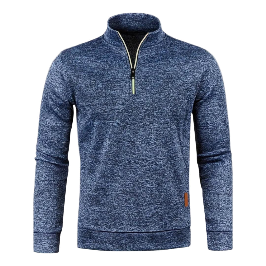 Men’s Sporty Half-Zip Sweater – Casual Long-Sleeve Pullover