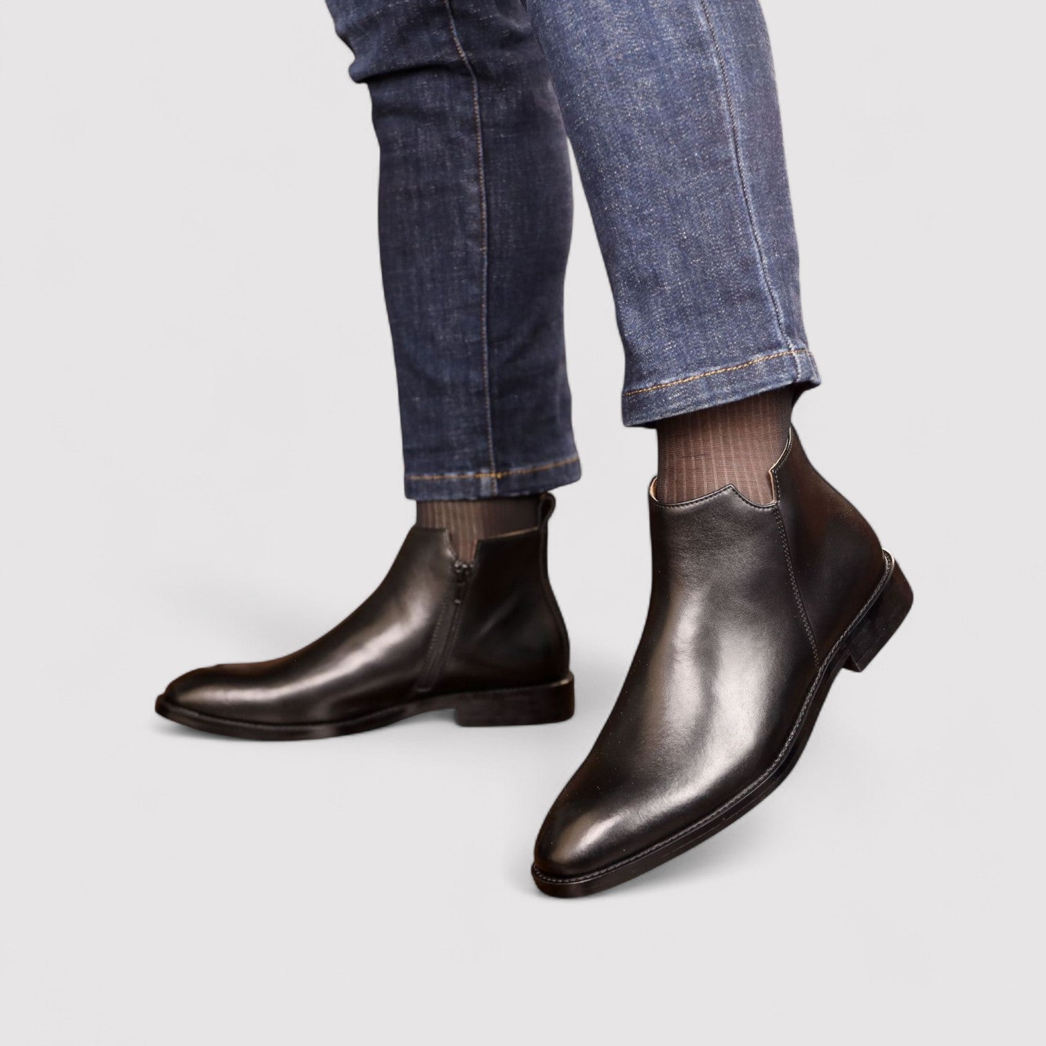 The Alaric Leather Chelsea Boots – Men’s Zip Ankle Boots with Classic Elegant Design
