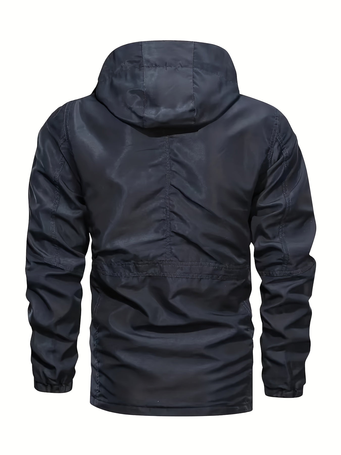 Men’s Outdoor Windbreaker Jacket – Adjustable Hood & Zippered Pockets