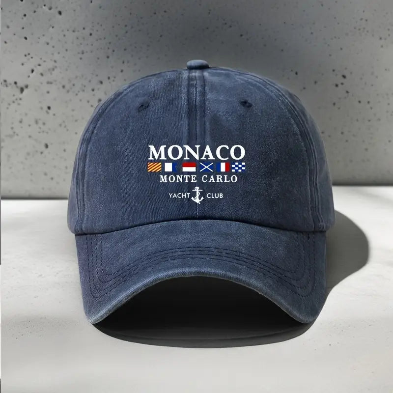 Solorfit | Vintage Monaco Yacht Club Cap – Black Rayon Hat - Solorfit