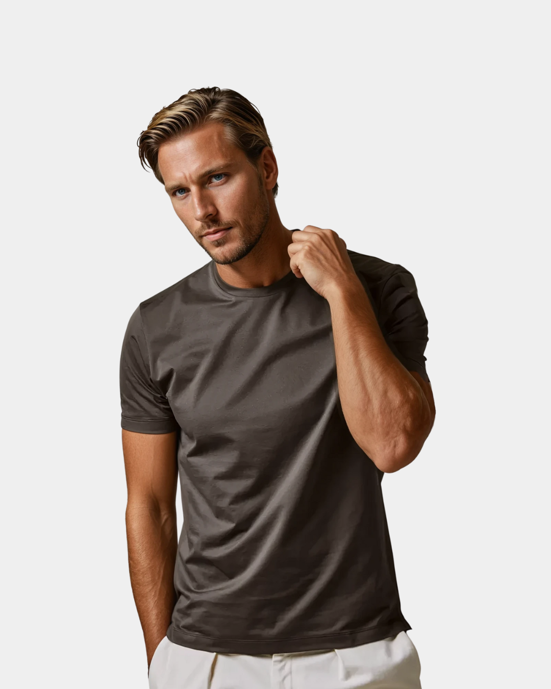 Signature Mercerised Supima T-Shirt – Dark Grey - Solorfit