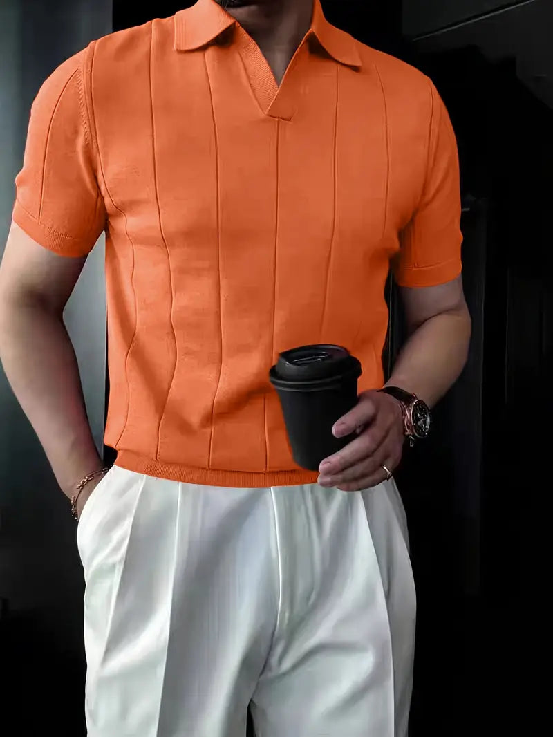 Solorfit | Light Blue Short Sleeve Knit Polo – Medium Stretch - Solorfit