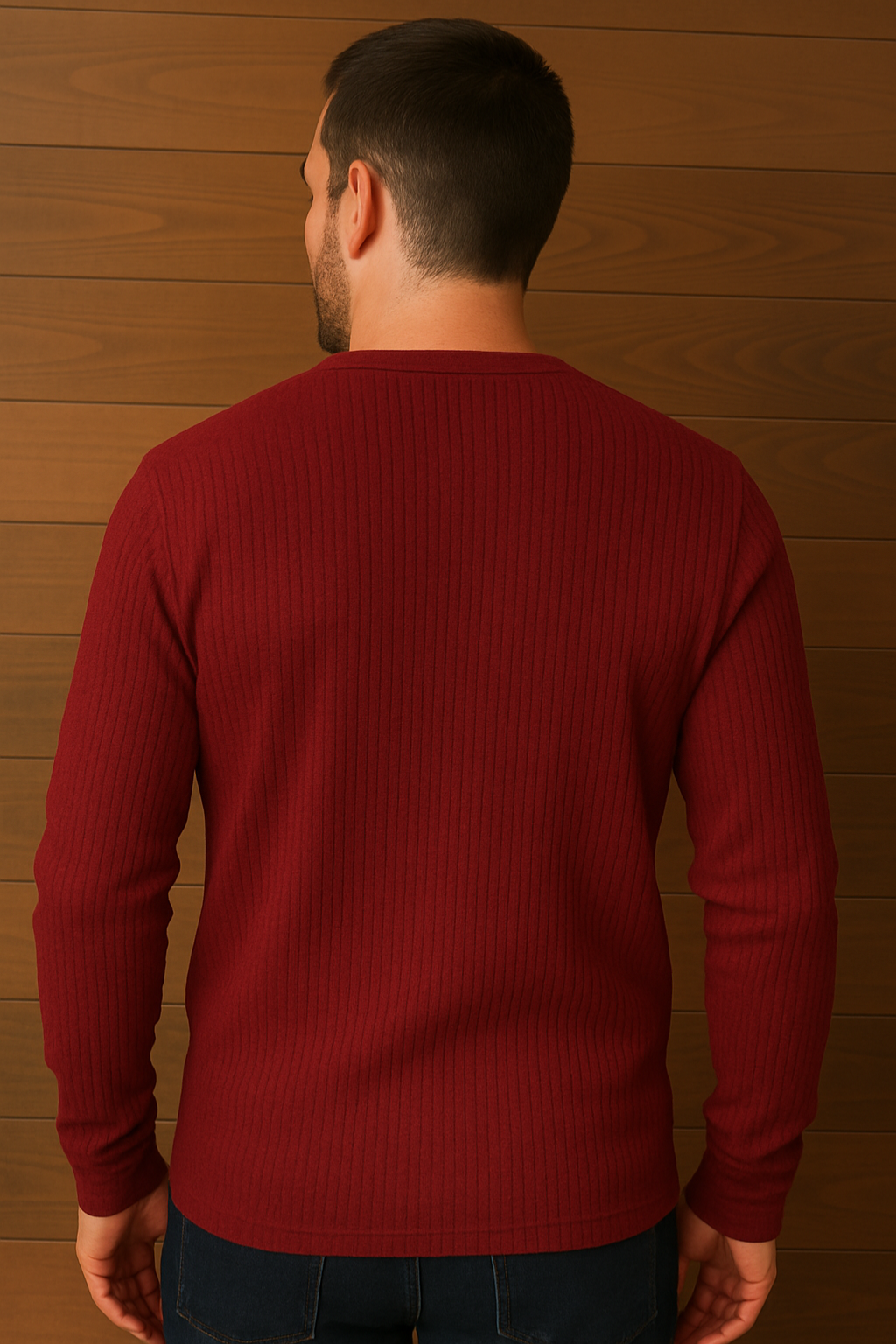 Henley | Men’s Waffle Knit Shirt – Casual Long-Sleeve Top
