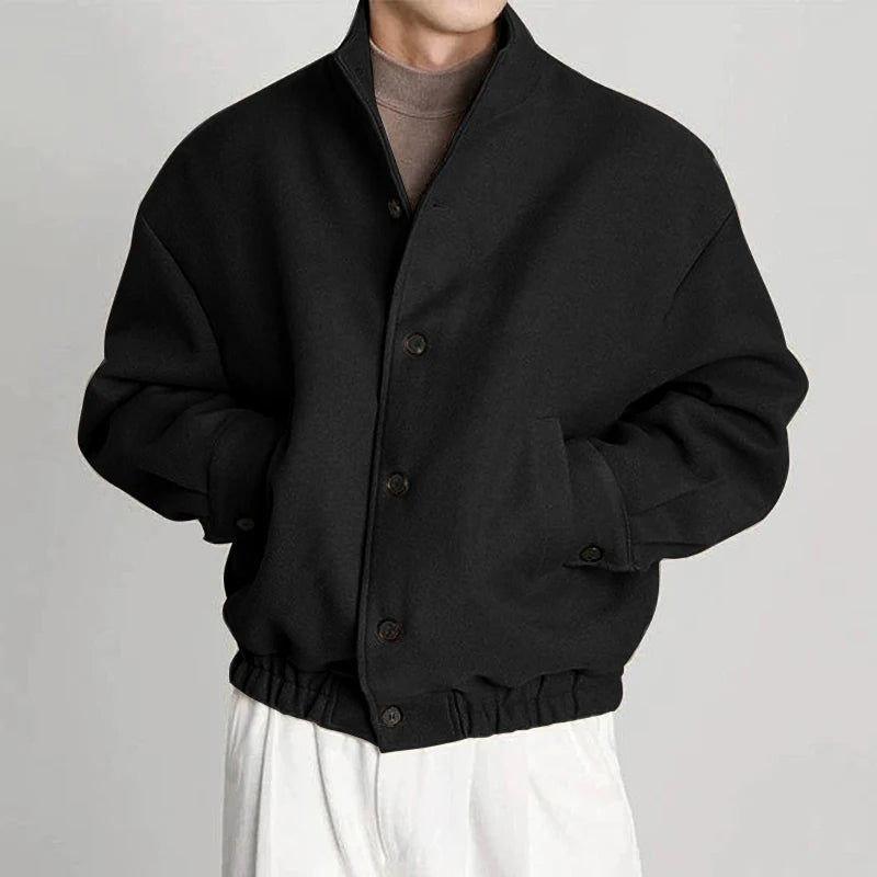 Clavon Solid Jacket – Men’s Casual Button Up Coat with Classic Design
