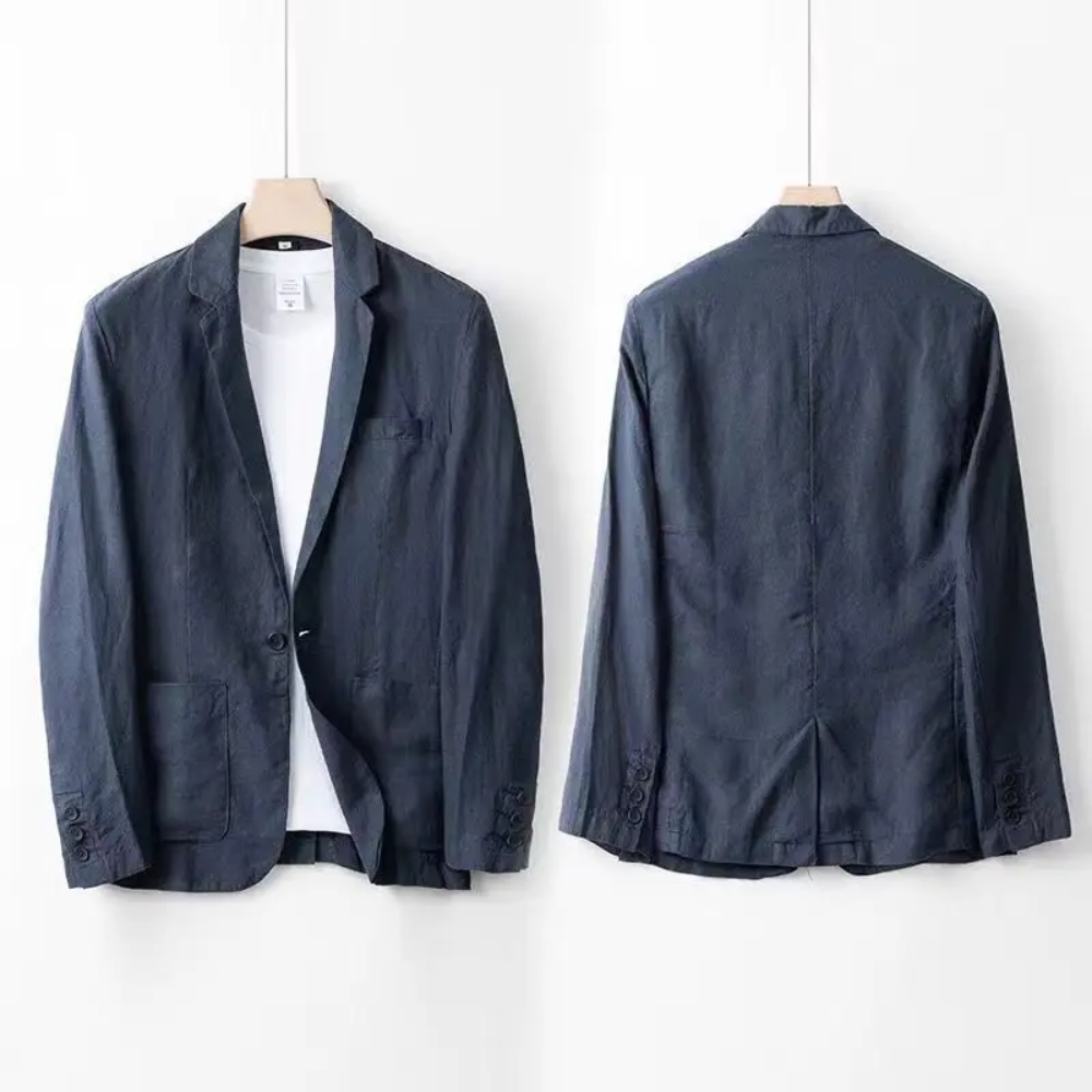 Men’s Elegant Linen Suit – Two-Piece Blazer and Trousers Set - Solorfit