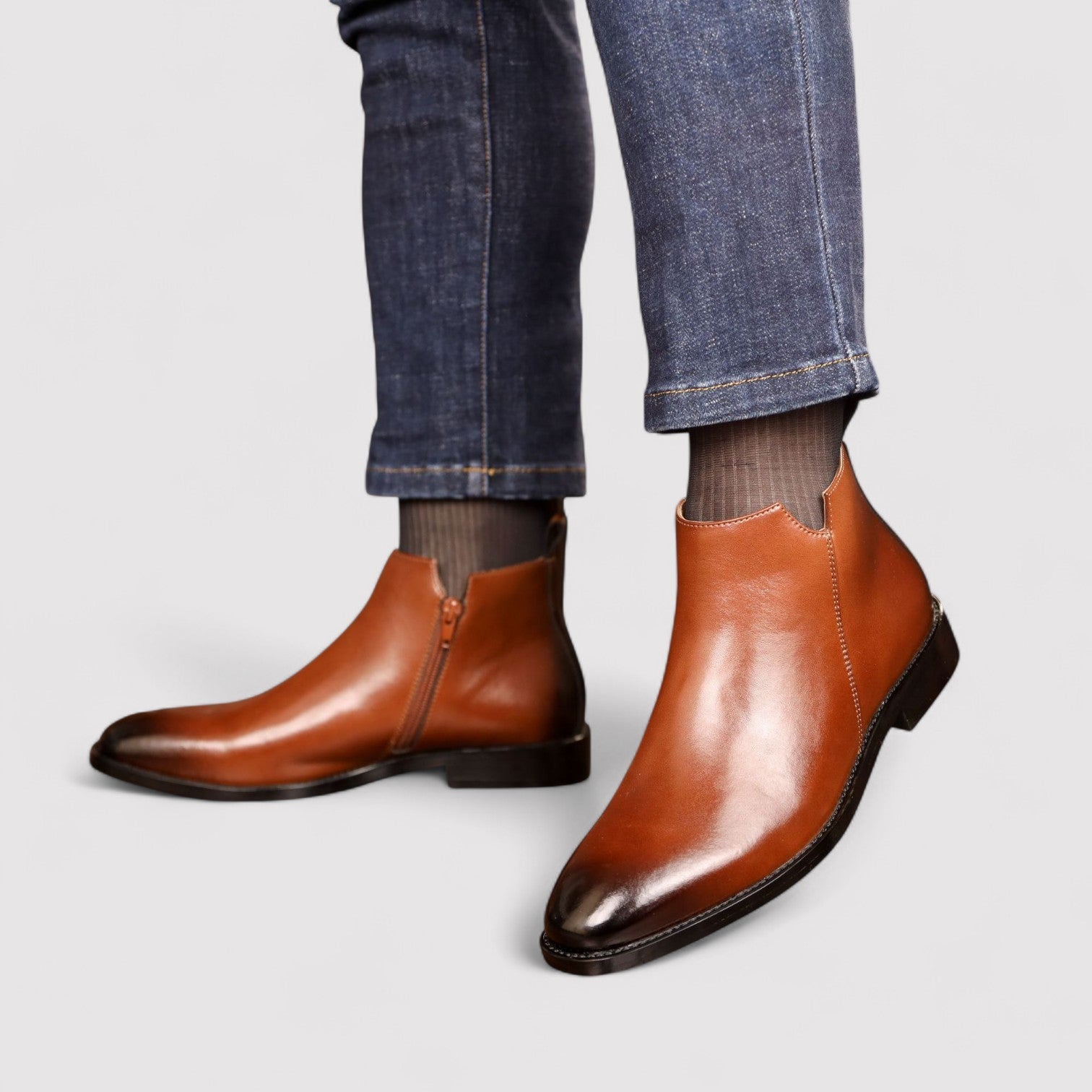 The Alaric Leather Chelsea Boots – Men’s Zip Ankle Boots with Classic Elegant Design