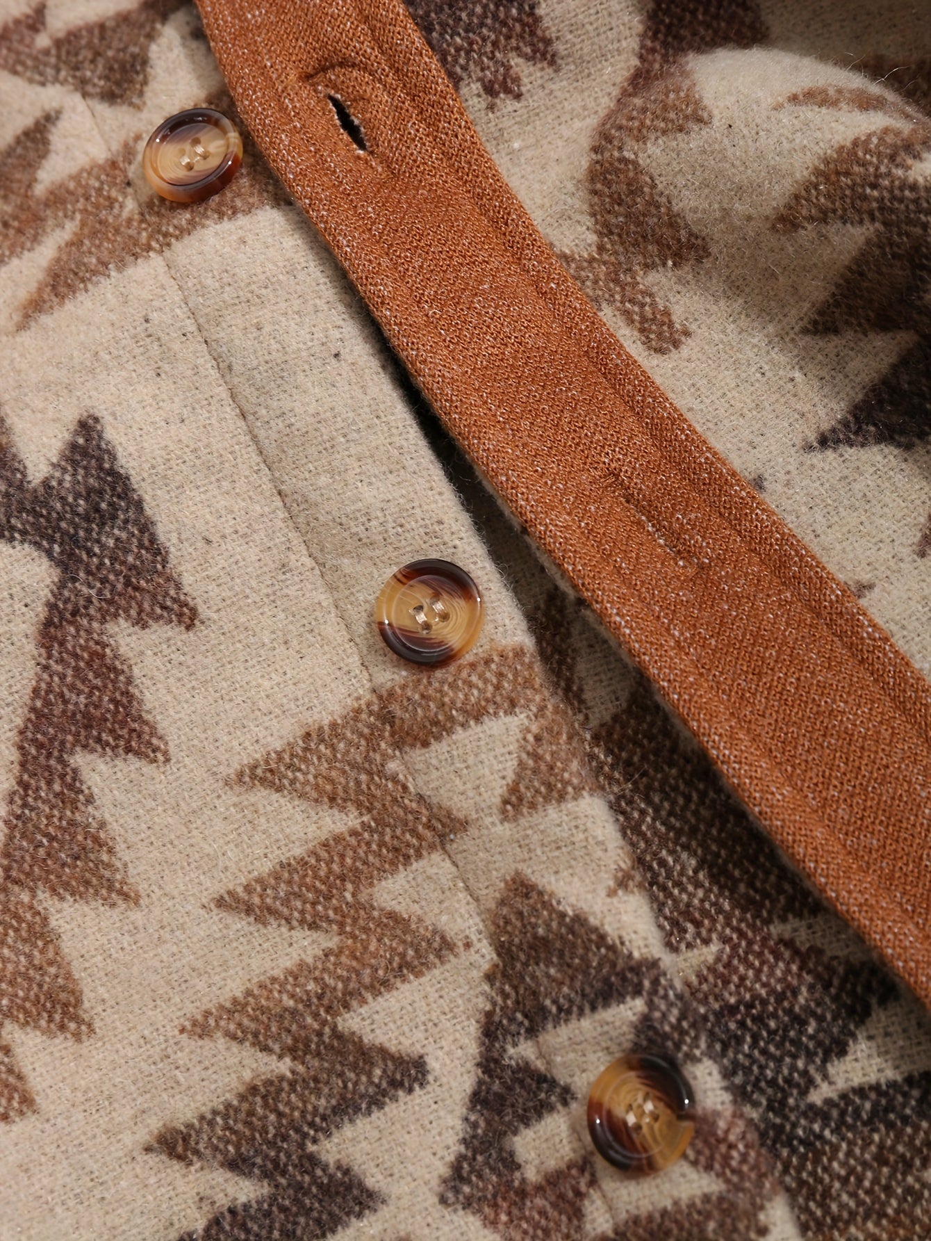 Men's Ethnic Aztec Print Single-Breasted Jacket with Front Pocket Design