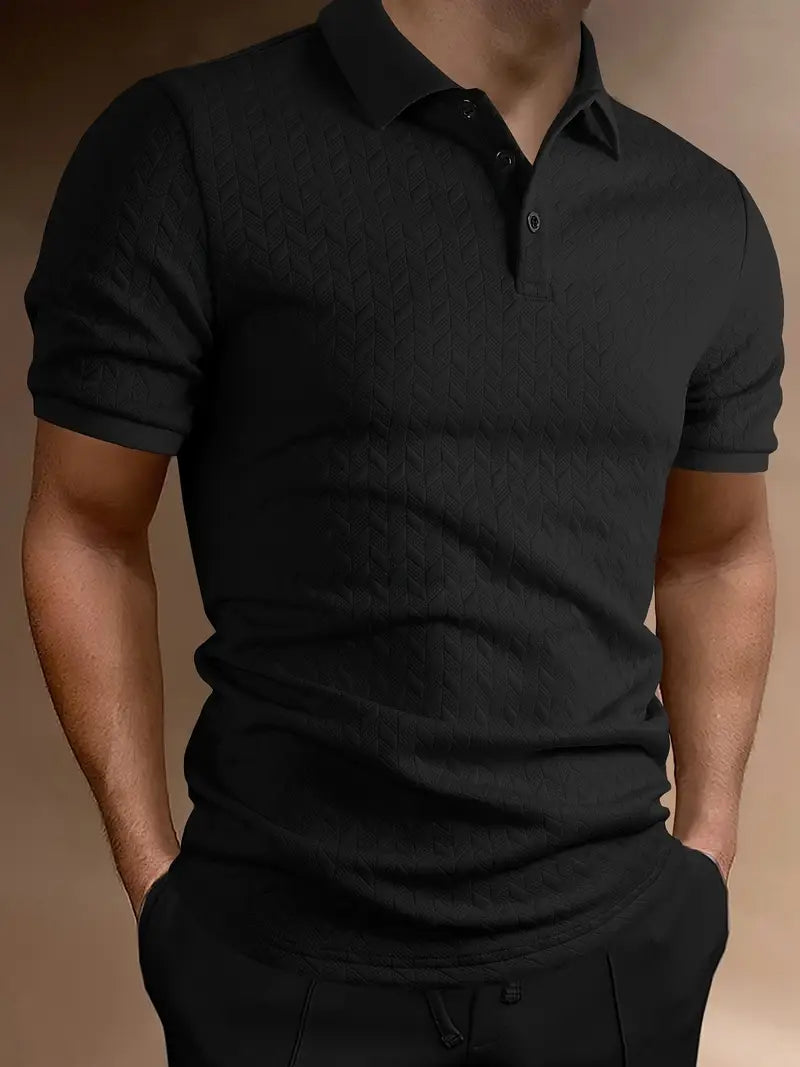 Solorfit | Men’s Stylish Black Short Sleeve Polo Shirt