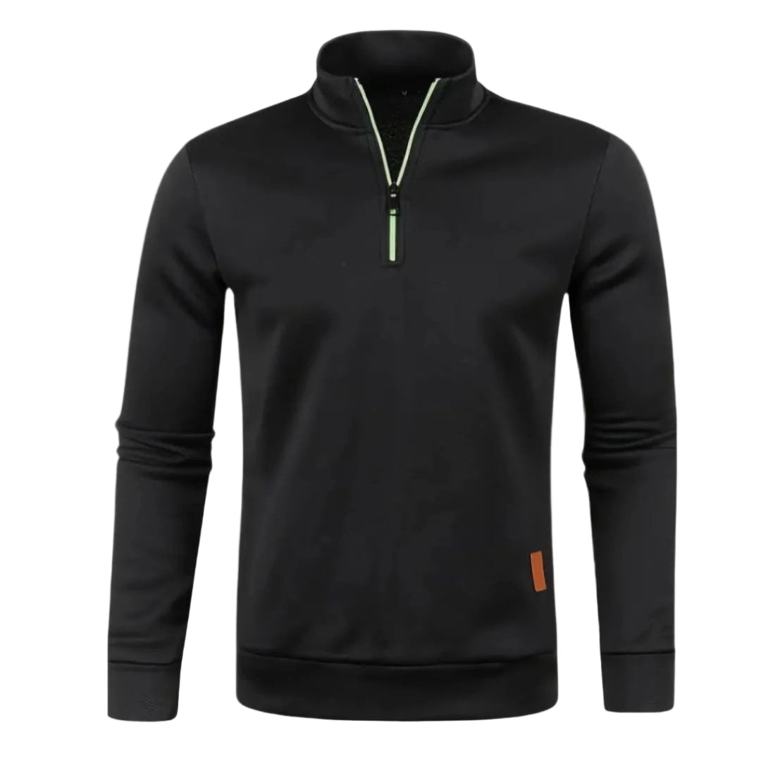 Men’s Sporty Half-Zip Sweater – Casual Long-Sleeve Pullover