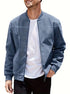 Solorfit | Men's Lightweight Retro Zip-Up Jacket – Solid Color, Baseball Collar, Machine Washable, Casual Style - Solorfit