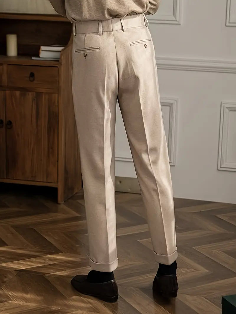 Solorfit | Men's High-Waisted British Style Trousers – Regular Fit