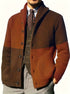 Men’s Thick Warm Cardigan – Block Knit Button-Up Jacket - Solorfit