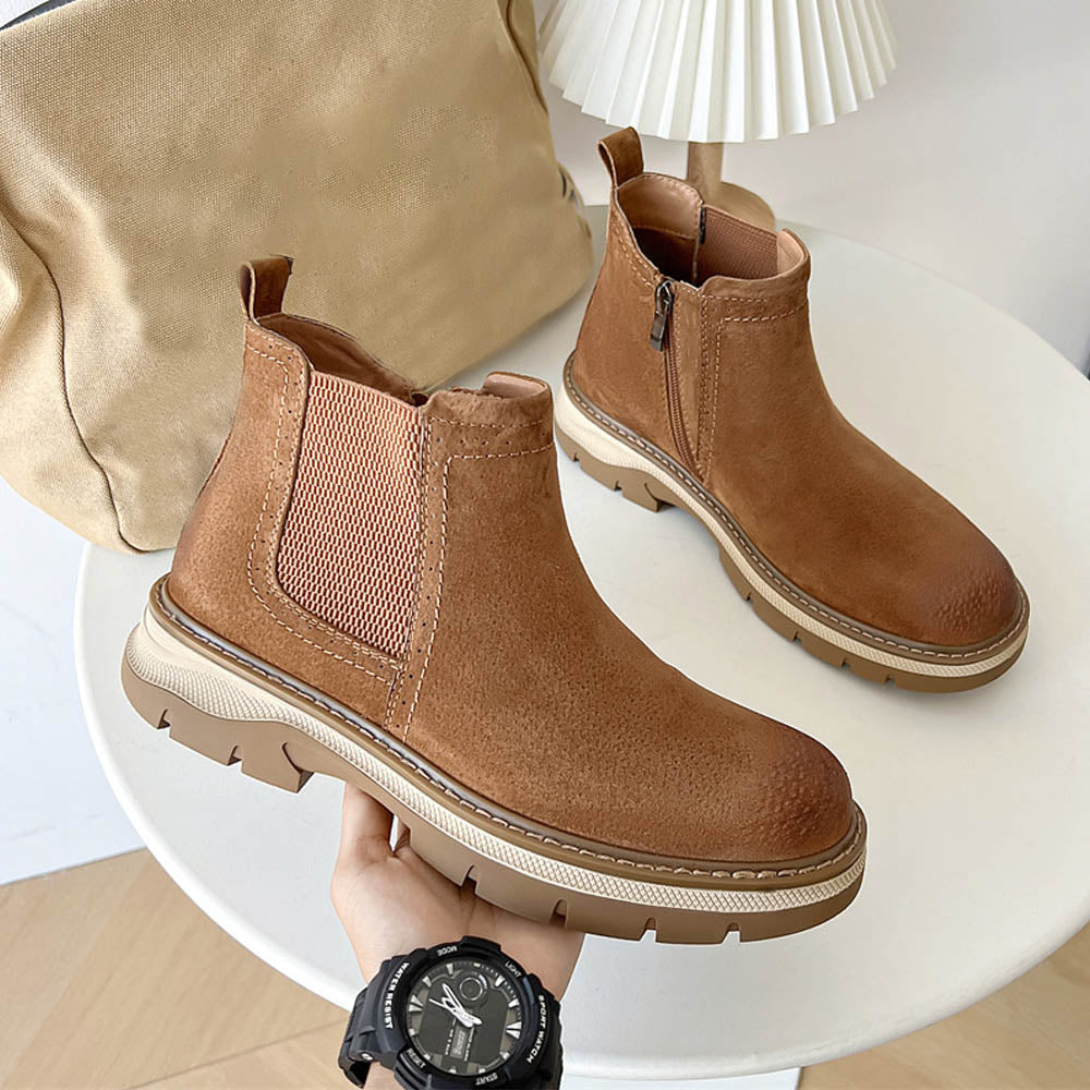 BronzeEdge Leather Chelsea Boots