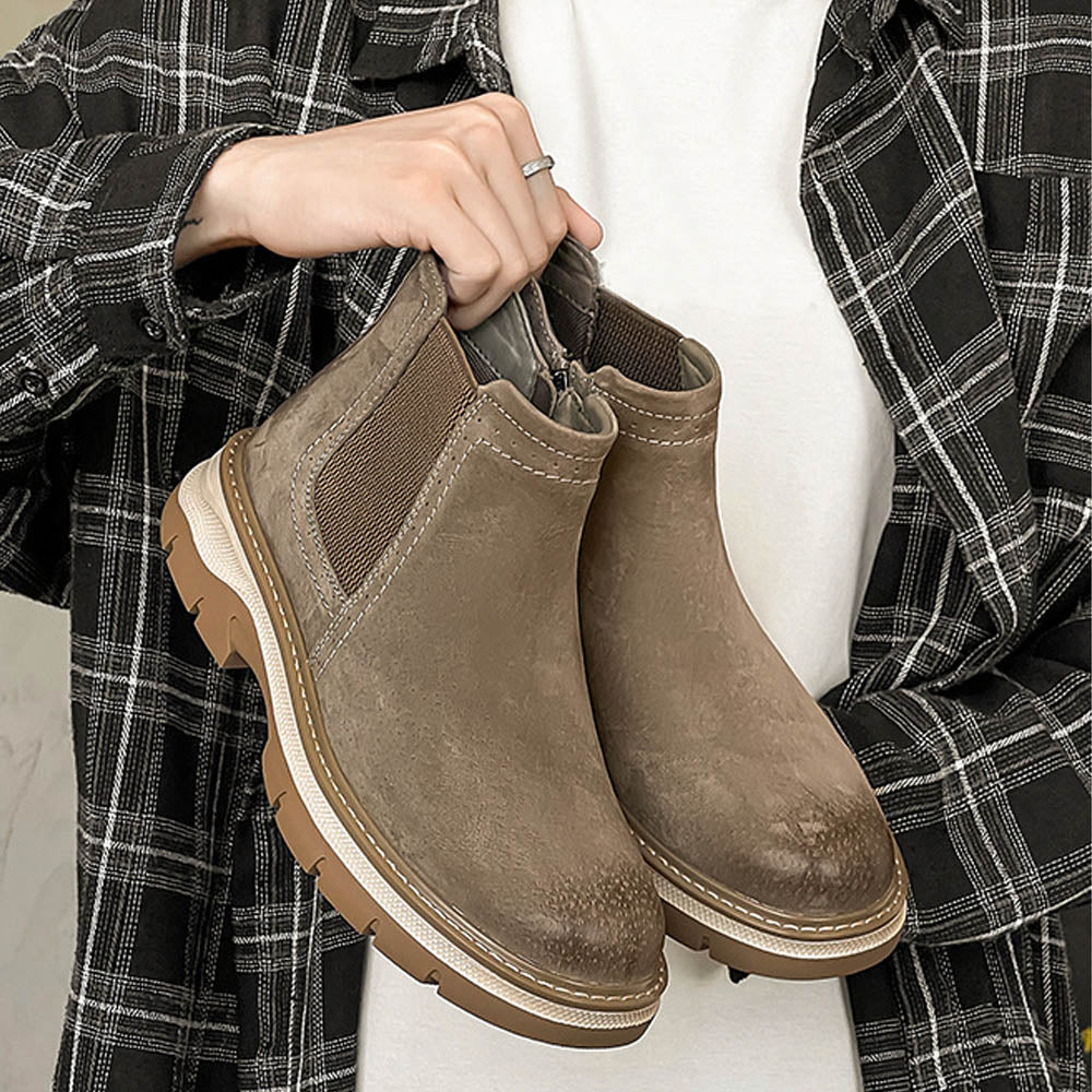 BronzeEdge Leather Chelsea Boots