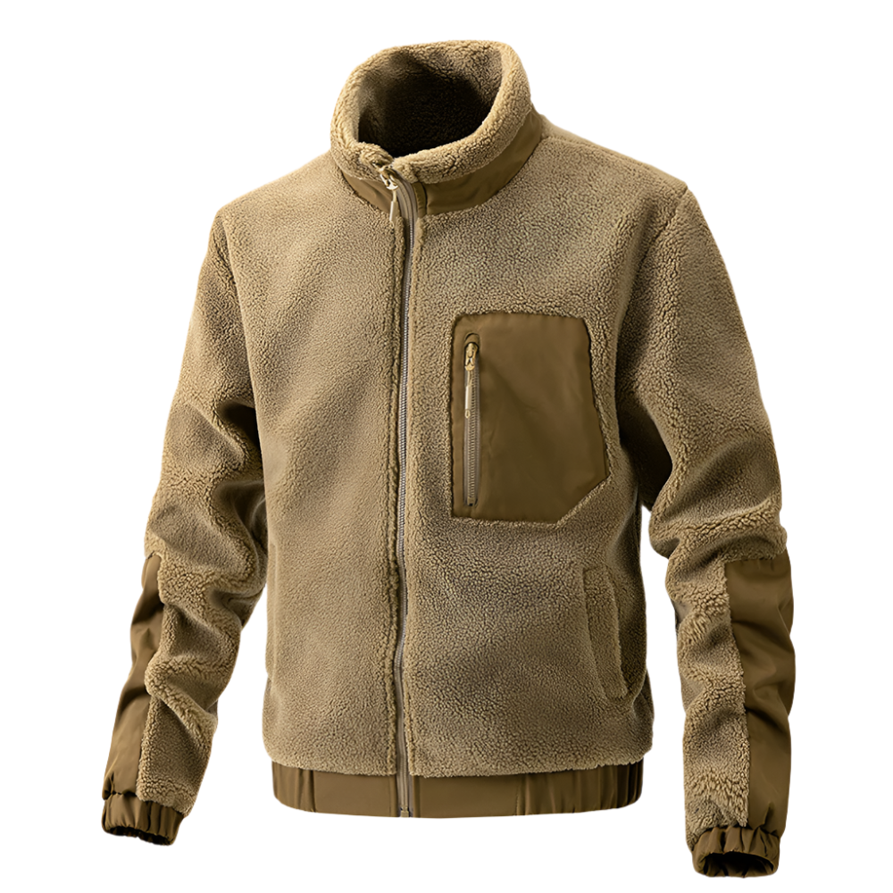 Men’s Outdoor Fleece Jacket – Zip-Up with Reinforced Details