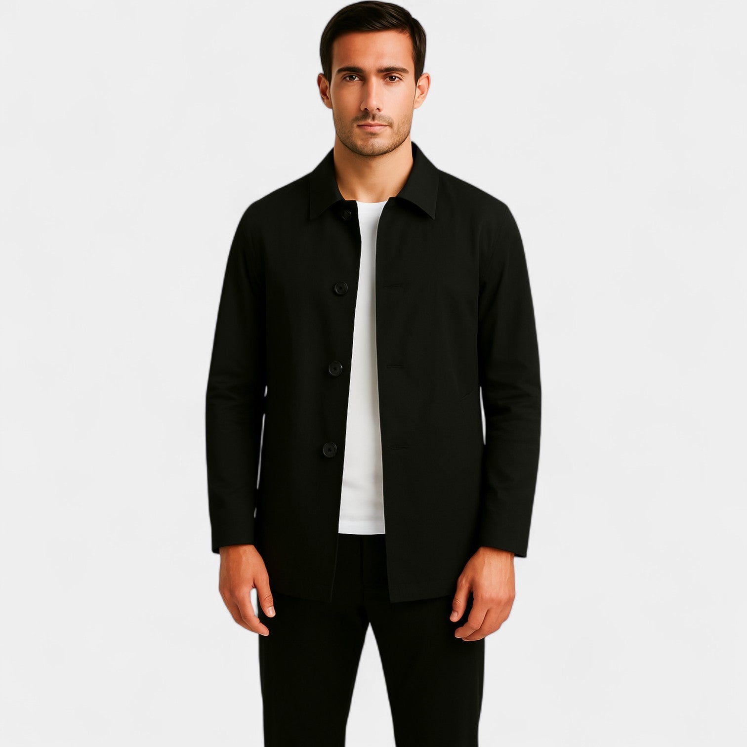 Riche | Men’s Mid-Length Trench Coat – Lightweight Formal Overcoat