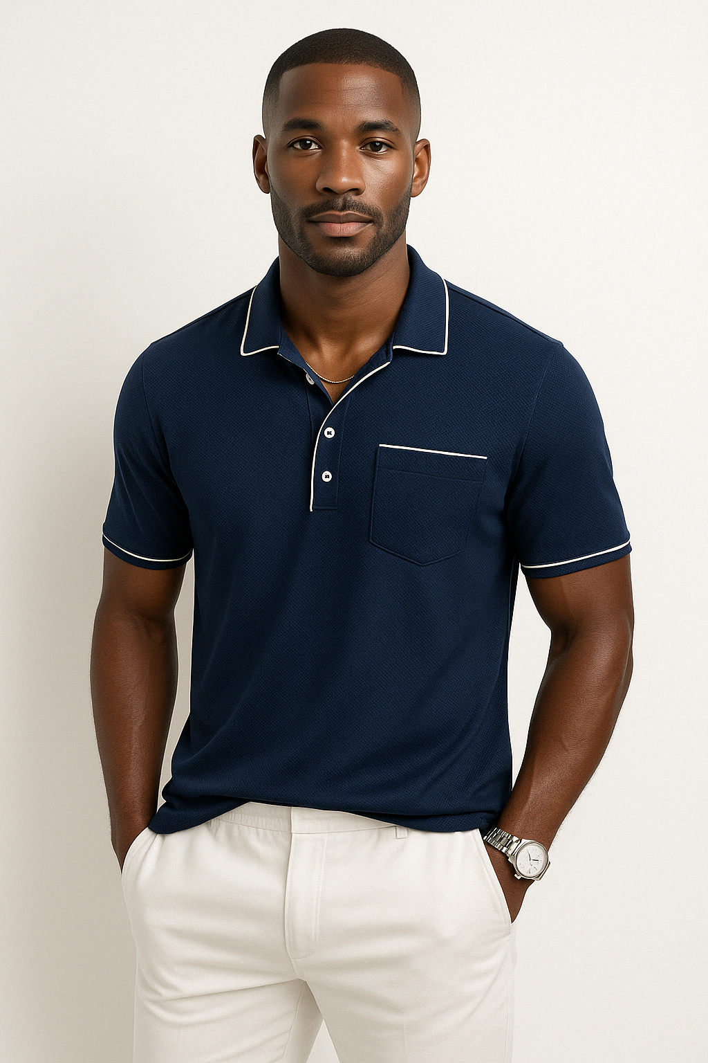 Niels | Men’s Polo with Chest Pocket – Timeless, Comfortable Perfect for Warm Days