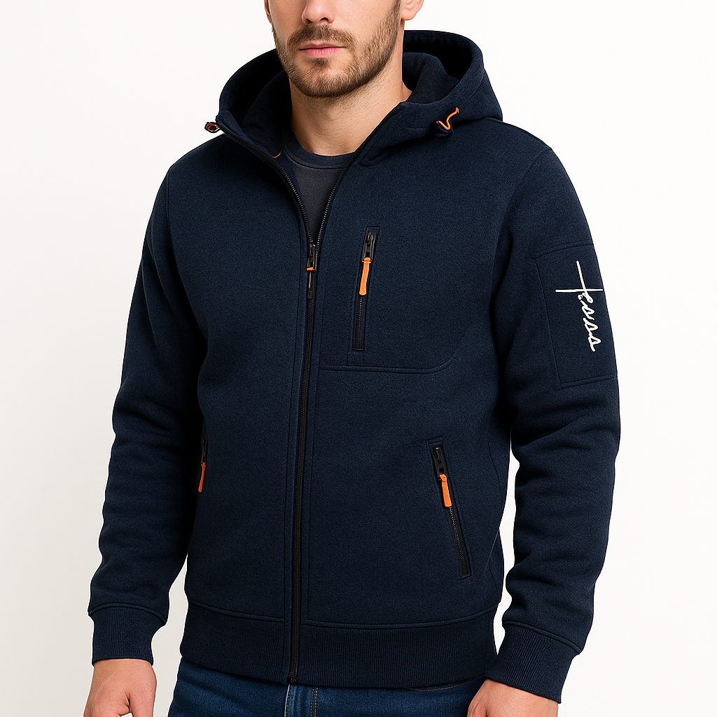 Men’s Zip-Up Hoodie – Casual Hooded Sweat Jacket with Pockets