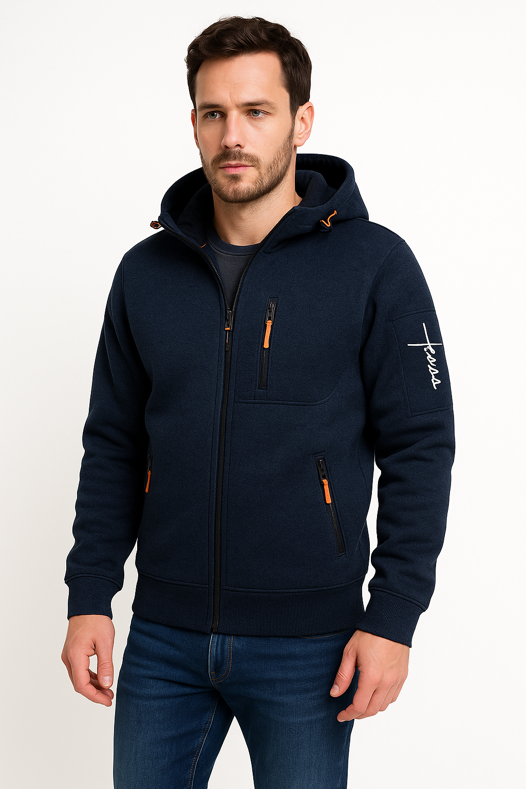 Men’s Zip-Up Hoodie – Casual Hooded Sweat Jacket with Pockets