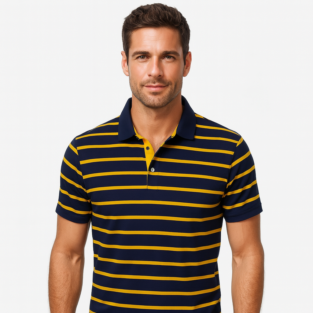 Niek | Men's Striped Polo Shirt – Casual & Classic Short Sleeve Top
