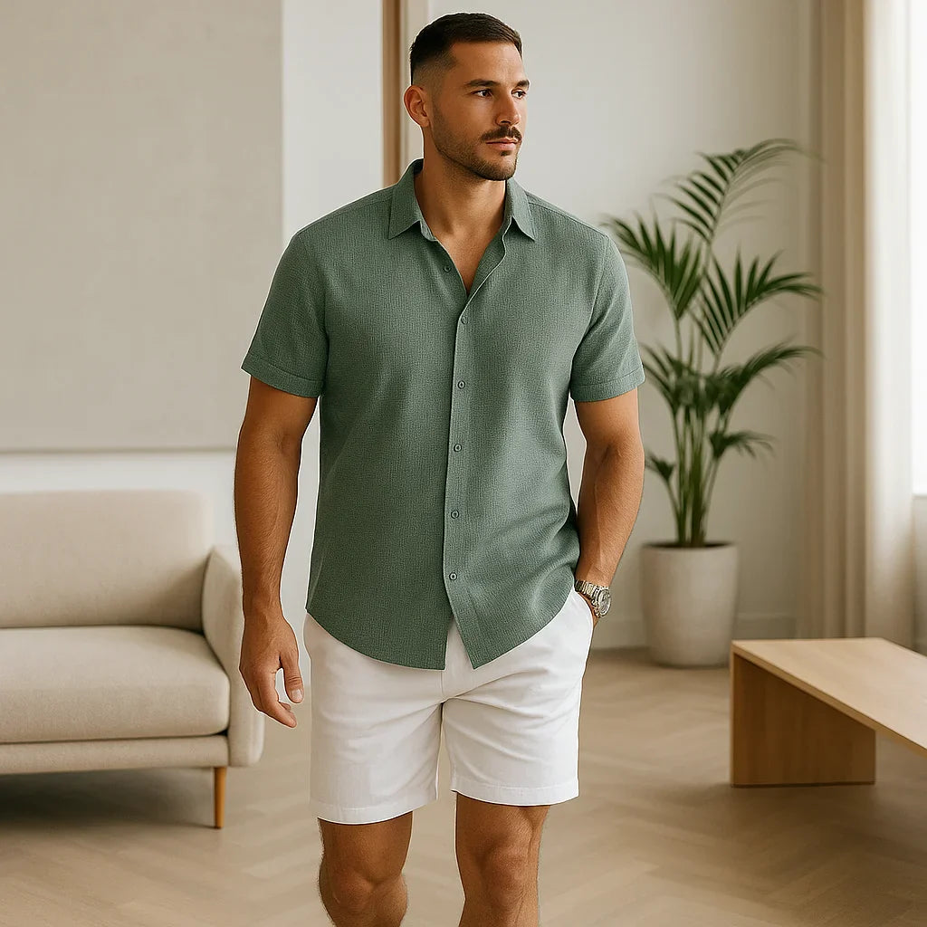 The Shess Stone Linen Shirt – Men’s Casual Lightweight Wear