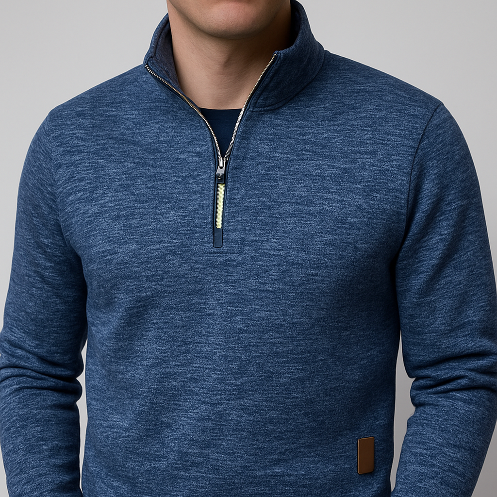 Men’s Sporty Half-Zip Sweater – Casual Long-Sleeve Pullover