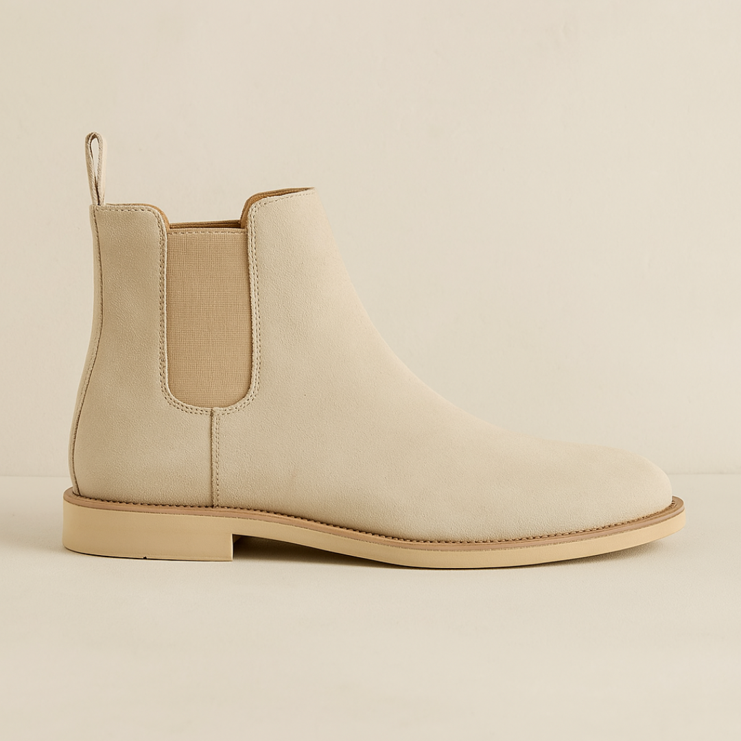 Classic Suede Chelsea Boots for Men – Black Slip-On Boots with Elastic Sides for All-Season Versatility