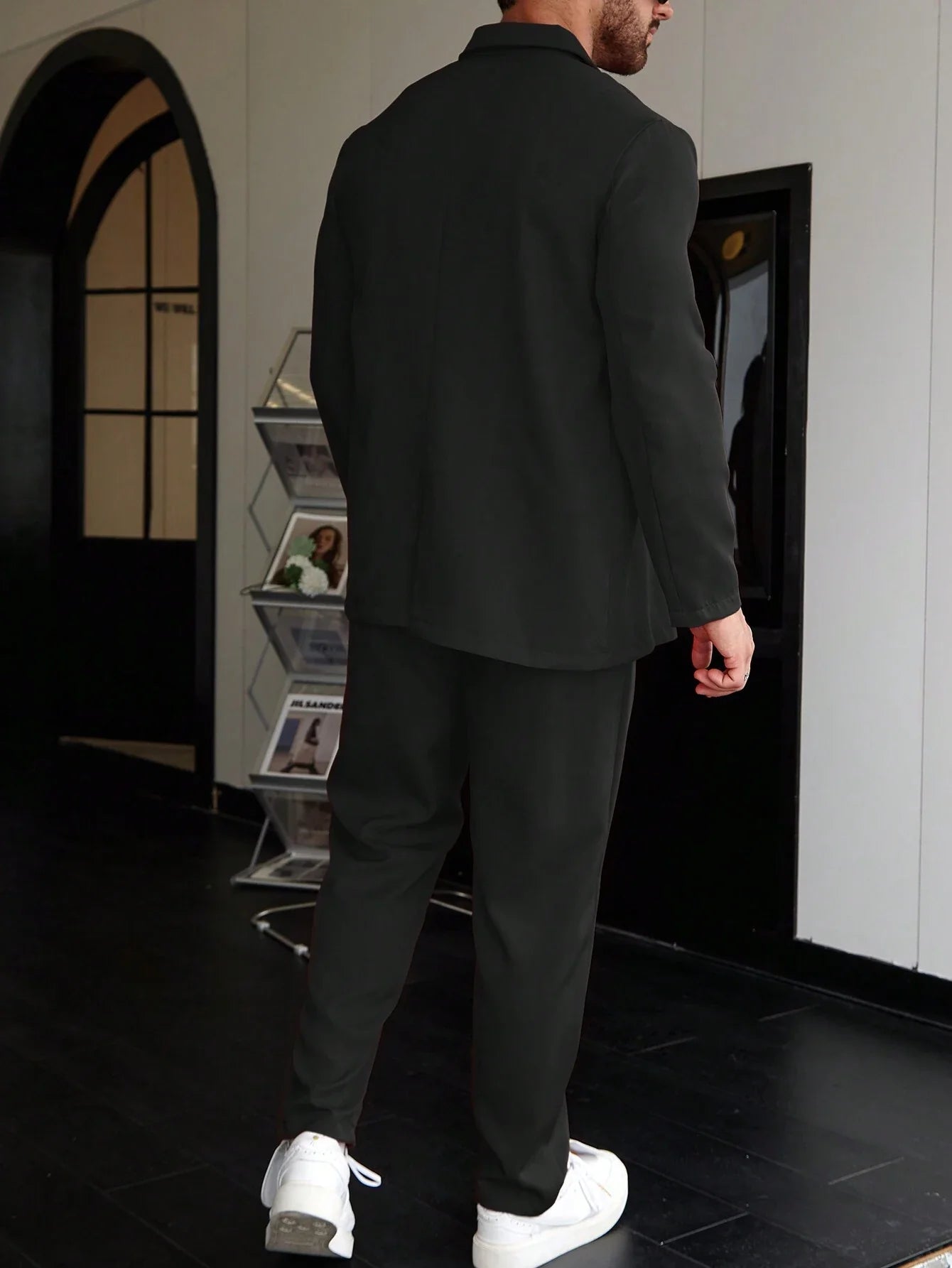Nivaro | Men’s Solid Color Suit – Two-Piece Blazer and Trousers Set