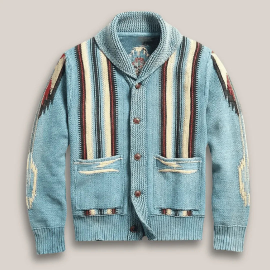 Frontier Weave Men Wool Cardigan