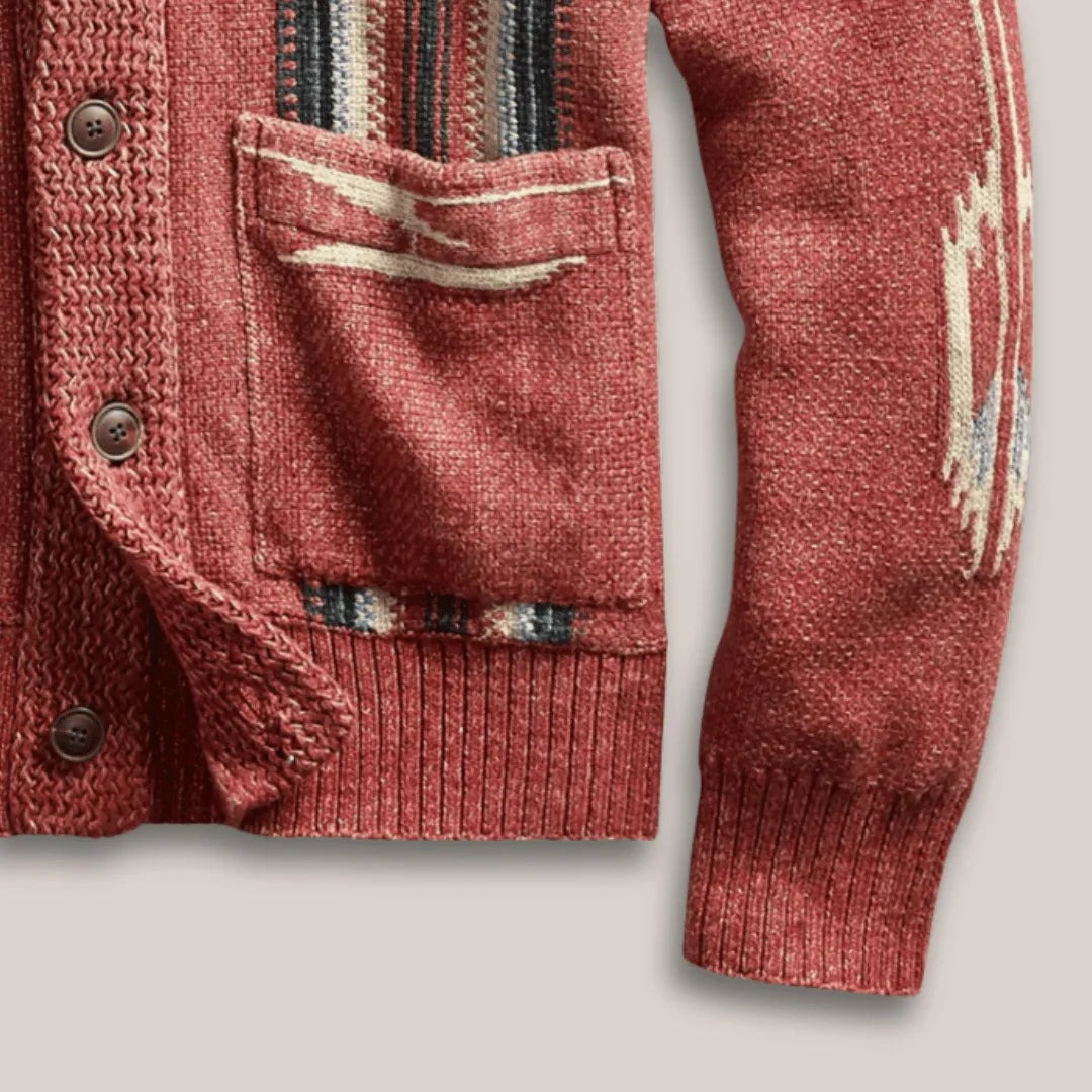 Frontier Weave Men Wool Cardigan