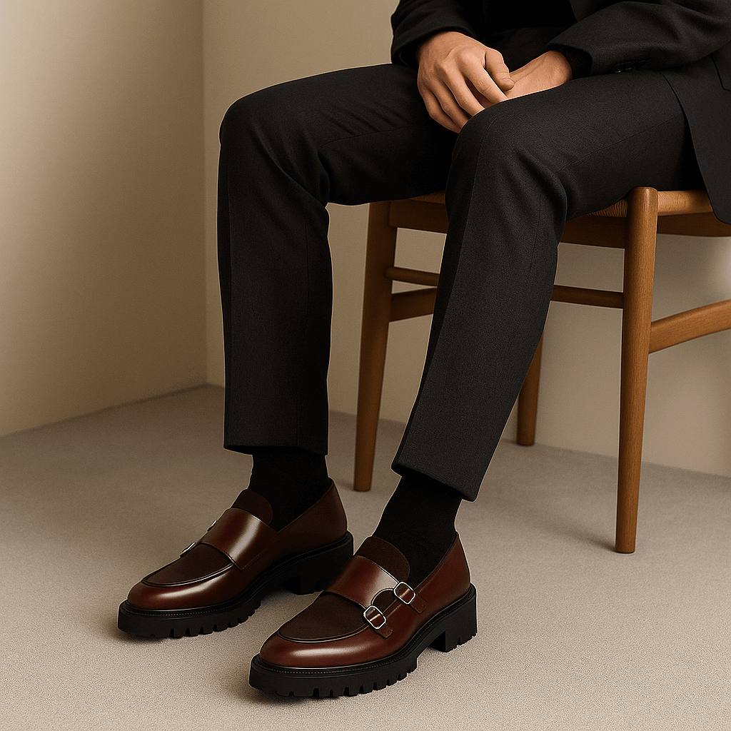 Giviny | Valemont Monk Strap Casual Leather Loafers - Solorfit