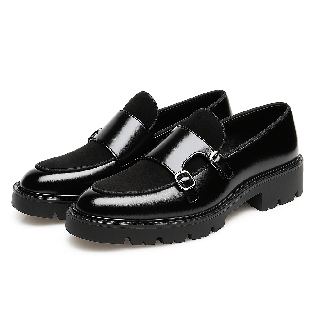 Giviny | Valemont Monk Strap Casual Leather Loafers - Solorfit
